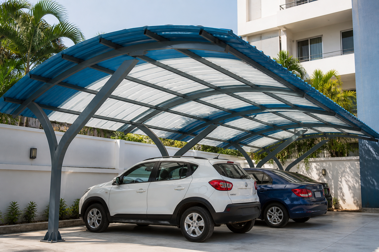 Car parking roofing structure